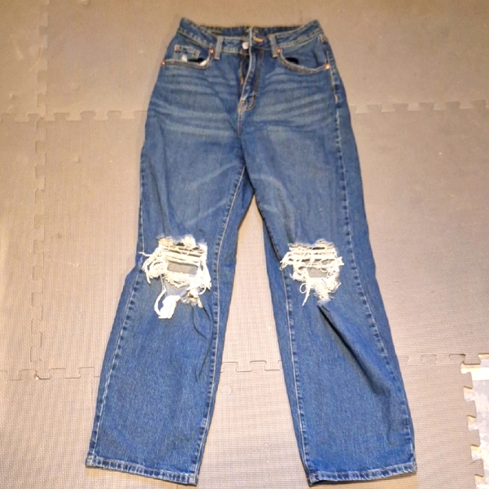 Wild Fable Blue Flare Jeans with Distressed Knees